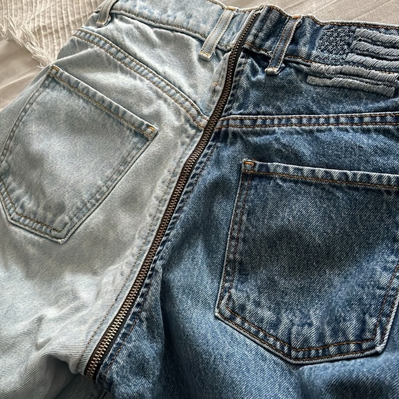REVICE Yin Yang two tone zipper blue jeans size 28 like new - Picture 12 of 15
